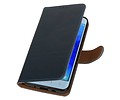 BAOHU Zakelijke Book Case Telefoonhoesje Geschikt voor de Samsung Galaxy J3 2018 - Portemonnee Hoesje - Pasjeshouder Wallet Case - Blauw