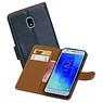 BAOHU Zakelijke Bookstyle Hoesje Samsung Galaxy J3 (2018) Blauw