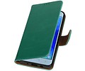 BAOHU Zakelijke Book Case Telefoonhoesje Geschikt voor de Samsung Galaxy J3 2018 - Portemonnee Hoesje - Pasjeshouder Wallet Case - Groen