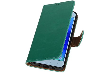 Zakelijke Bookstyle Hoesje voor Samsung Galaxy J3 (2018) Groen