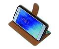 BAOHU Zakelijke Book Case Telefoonhoesje Geschikt voor de Samsung Galaxy J3 2018 - Portemonnee Hoesje - Pasjeshouder Wallet Case - Groen