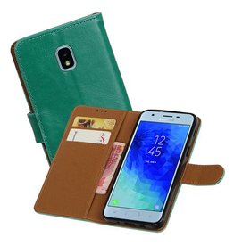BAOHU Zakelijke Bookstyle Hoesje Samsung Galaxy J3 (2018) Groen
