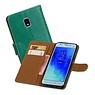 BAOHU Zakelijke Bookstyle Hoesje Samsung Galaxy J3 (2018) Groen