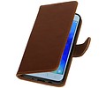 BAOHU Zakelijke Book Case Telefoonhoesje Geschikt voor de Samsung Galaxy J3 2018 - Portemonnee Hoesje - Pasjeshouder Wallet Case - Bruin