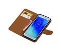 BAOHU Zakelijke Book Case Telefoonhoesje Geschikt voor de Samsung Galaxy J3 2018 - Portemonnee Hoesje - Pasjeshouder Wallet Case - Bruin