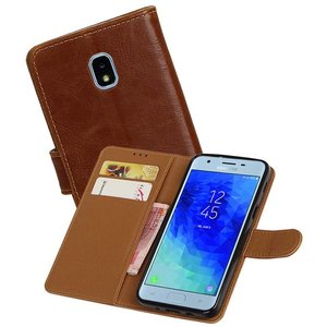 Zakelijke Bookstyle Hoesje voor Samsung Galaxy J3 (2018) Bruin