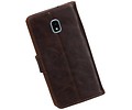 BAOHU Zakelijke Book Case Telefoonhoesje Geschikt voor de Samsung Galaxy J3 2018 - Portemonnee Hoesje - Pasjeshouder Wallet Case - Mocca