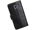BAOHU Zakelijke Book Case Telefoonhoesje Geschikt voor de Samsung Galaxy J4 - Portemonnee Hoesje - Pasjeshouder Wallet Case - Zwart