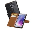 BAOHU Zakelijke Book Case Telefoonhoesje Geschikt voor de Samsung Galaxy J4 - Portemonnee Hoesje - Pasjeshouder Wallet Case - Zwart