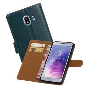 BAOHU Zakelijke Book Case Telefoonhoesje Geschikt voor de Samsung Galaxy J4 - Portemonnee Hoesje - Pasjeshouder Wallet Case - Blauw