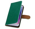 BAOHU Zakelijke Book Case Telefoonhoesje Geschikt voor de Samsung Galaxy J4 - Portemonnee Hoesje - Pasjeshouder Wallet Case - Groen