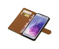 BAOHU Zakelijke Book Case Telefoonhoesje Geschikt voor de Samsung Galaxy J4 - Portemonnee Hoesje - Pasjeshouder Wallet Case - Groen