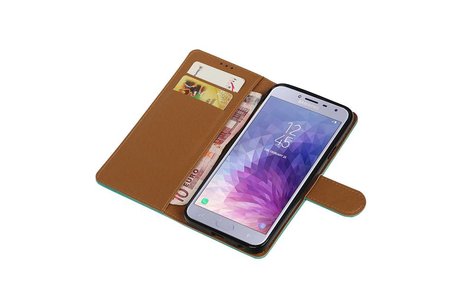 Zakelijke Bookstyle Hoesje voor Samsung Galaxy J4 Groen