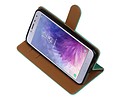 BAOHU Zakelijke Book Case Telefoonhoesje Geschikt voor de Samsung Galaxy J4 - Portemonnee Hoesje - Pasjeshouder Wallet Case - Groen