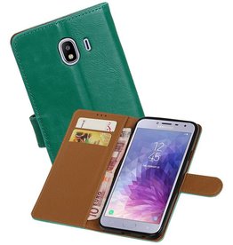 BAOHU Zakelijke Bookstyle Hoesje Samsung Galaxy J4 Groen
