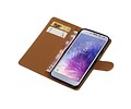 BAOHU Zakelijke Book Case Telefoonhoesje Geschikt voor de Samsung Galaxy J4 - Portemonnee Hoesje - Pasjeshouder Wallet Case - Bruin