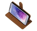 BAOHU Zakelijke Book Case Telefoonhoesje Geschikt voor de Samsung Galaxy J4 - Portemonnee Hoesje - Pasjeshouder Wallet Case - Bruin