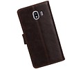BAOHU Zakelijke Book Case Telefoonhoesje Geschikt voor de Samsung Galaxy J4 - Portemonnee Hoesje - Pasjeshouder Wallet Case - Mocca