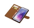 BAOHU Zakelijke Book Case Telefoonhoesje Geschikt voor de Samsung Galaxy J4 - Portemonnee Hoesje - Pasjeshouder Wallet Case - Mocca