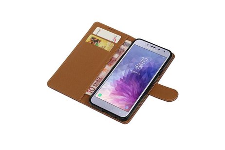 Zakelijke Bookstyle Hoesje voor Samsung Galaxy J4 Mocca