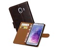 BAOHU Zakelijke Book Case Telefoonhoesje Geschikt voor de Samsung Galaxy J4 - Portemonnee Hoesje - Pasjeshouder Wallet Case - Mocca