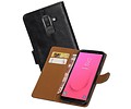 BAOHU Zakelijke Book Case Telefoonhoesje Geschikt voor de Samsung Galaxy J8 - Portemonnee Hoesje - Pasjeshouder Wallet Case - Zwart