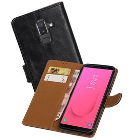 BAOHU Zakelijke Bookstyle Hoesje Samsung Galaxy J8 Zwart