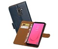 BAOHU Zakelijke Book Case Telefoonhoesje Geschikt voor de Samsung Galaxy J8 - Portemonnee Hoesje - Pasjeshouder Wallet Case - Blauw