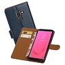 BAOHU Zakelijke Bookstyle Hoesje Samsung Galaxy J8 Blauw