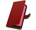 BAOHU Zakelijke Book Case Telefoonhoesje Geschikt voor de Samsung Galaxy J8 - Portemonnee Hoesje - Pasjeshouder Wallet Case - Rood