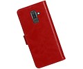 BAOHU Zakelijke Book Case Telefoonhoesje Geschikt voor de Samsung Galaxy J8 - Portemonnee Hoesje - Pasjeshouder Wallet Case - Rood