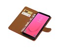 BAOHU Zakelijke Book Case Telefoonhoesje Geschikt voor de Samsung Galaxy J8 - Portemonnee Hoesje - Pasjeshouder Wallet Case - Rood