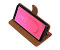 BAOHU Zakelijke Book Case Telefoonhoesje Geschikt voor de Samsung Galaxy J8 - Portemonnee Hoesje - Pasjeshouder Wallet Case - Rood