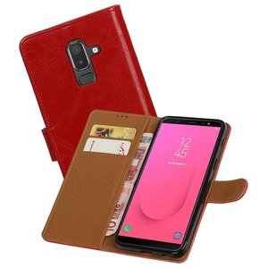 Zakelijke Bookstyle Hoesje voor Samsung Galaxy J8 Rood