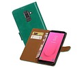 BAOHU Zakelijke Book Case Telefoonhoesje Geschikt voor de Samsung Galaxy J8 - Portemonnee Hoesje - Pasjeshouder Wallet Case - Groen