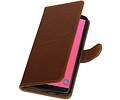 BAOHU Zakelijke Book Case Telefoonhoesje Geschikt voor de Samsung Galaxy J8 - Portemonnee Hoesje - Pasjeshouder Wallet Case - Bruin