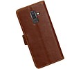 BAOHU Zakelijke Book Case Telefoonhoesje Geschikt voor de Samsung Galaxy J8 - Portemonnee Hoesje - Pasjeshouder Wallet Case - Bruin