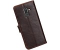 BAOHU Zakelijke Book Case Telefoonhoesje Geschikt voor de Samsung Galaxy J8 - Portemonnee Hoesje - Pasjeshouder Wallet Case - Mocca