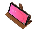 BAOHU Zakelijke Book Case Telefoonhoesje Geschikt voor de Samsung Galaxy J8 - Portemonnee Hoesje - Pasjeshouder Wallet Case - Mocca