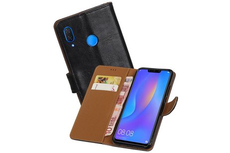 Zakelijke Bookstyle Hoesje voor Huawei P Smart Plus Zwart