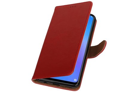 BAOHU Zakelijke Book Case Telefoonhoesje Geschikt voor de Huawei P Smart Plus - Portemonnee Hoesje - Pasjeshouder Wallet Case - Rood