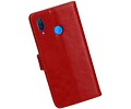BAOHU Zakelijke Book Case Telefoonhoesje Geschikt voor de Huawei P Smart Plus - Portemonnee Hoesje - Pasjeshouder Wallet Case - Rood