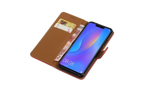 BAOHU Zakelijke Book Case Telefoonhoesje Geschikt voor de Huawei P Smart Plus - Portemonnee Hoesje - Pasjeshouder Wallet Case - Rood
