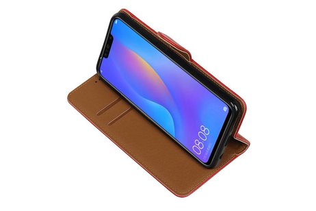 BAOHU Zakelijke Book Case Telefoonhoesje Geschikt voor de Huawei P Smart Plus - Portemonnee Hoesje - Pasjeshouder Wallet Case - Rood