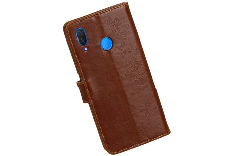 BAOHU Zakelijke Book Case Telefoonhoesje Geschikt voor de Huawei P Smart Plus - Portemonnee Hoesje - Pasjeshouder Wallet Case - Bruin