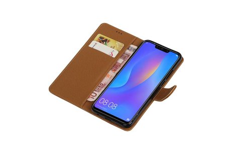 BAOHU Zakelijke Book Case Telefoonhoesje Geschikt voor de Huawei P Smart Plus - Portemonnee Hoesje - Pasjeshouder Wallet Case - Bruin