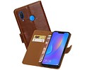 BAOHU Zakelijke Book Case Telefoonhoesje Geschikt voor de Huawei P Smart Plus - Portemonnee Hoesje - Pasjeshouder Wallet Case - Bruin