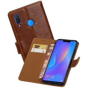 BAOHU Zakelijke Book Case Telefoonhoesje Geschikt voor de Huawei P Smart Plus - Portemonnee Hoesje - Pasjeshouder Wallet Case - Bruin