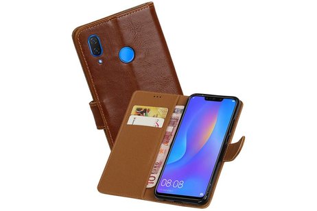 BAOHU Zakelijke Book Case Telefoonhoesje Geschikt voor de Huawei P Smart Plus - Portemonnee Hoesje - Pasjeshouder Wallet Case - Bruin