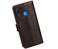 BAOHU Zakelijke Book Case Telefoonhoesje Geschikt voor de Huawei P Smart Plus - Portemonnee Hoesje - Pasjeshouder Wallet Case - Mocca
